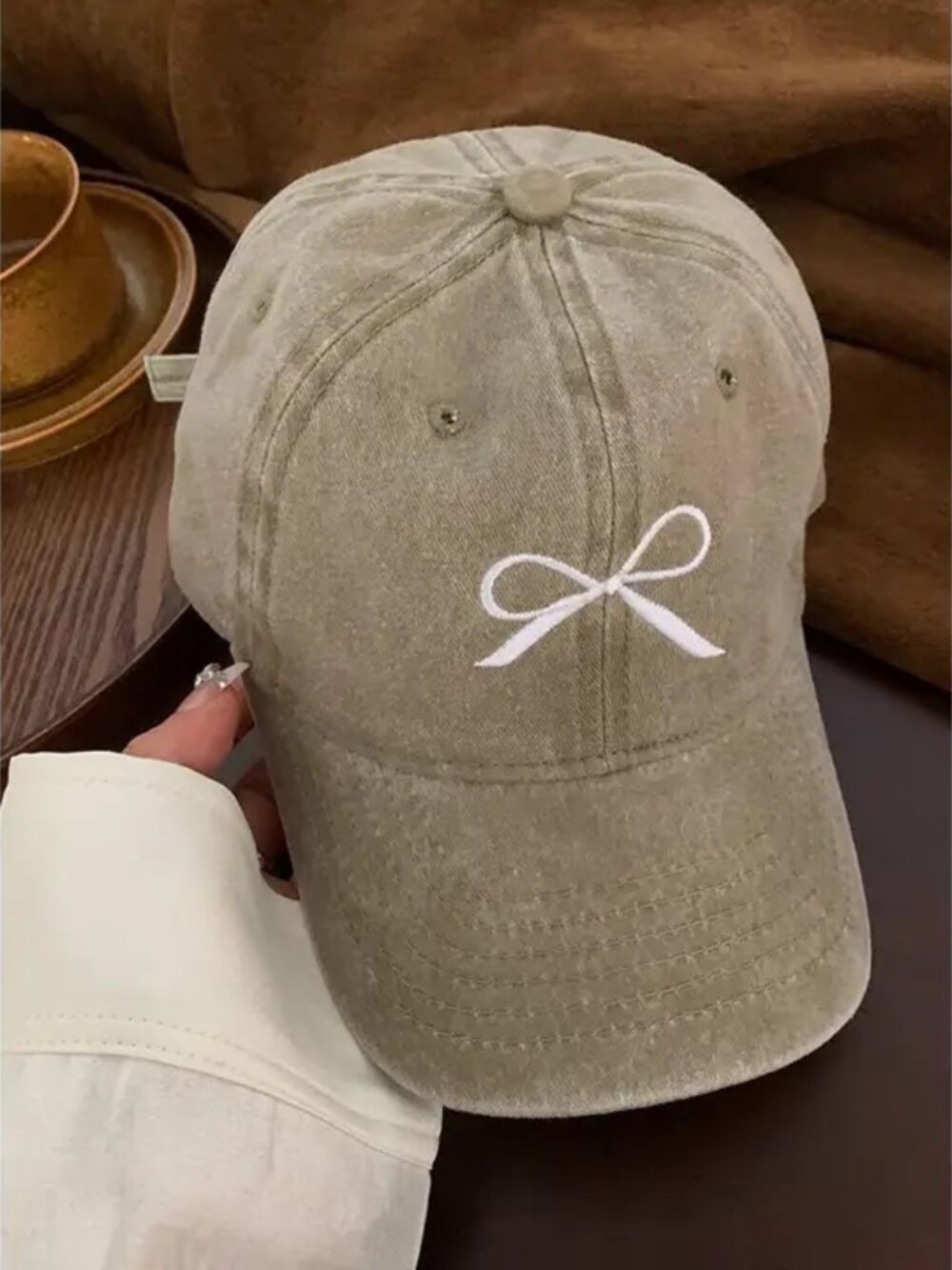 Bow Embroidered Baseball Cap